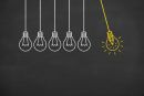 Creative idea concept with light bulbs